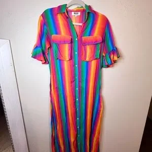 All Things Mochi Dresses All Things Mochi Striped Rainbow